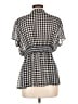 Torrid 100% Polyester Houndstooth Black Short Sleeve Blouse Size Lg Plus (0) - photo 2