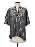Johnny Was 100% Linen Gray Short Sleeve Blouse Size S - photo 1