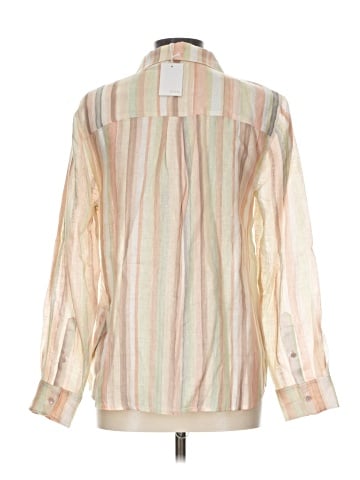 Ecru Long Sleeve Button-Down Shirt (view 2)