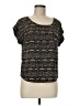 Peppermint 100% Polyester Black Short Sleeve Top Size M - photo 1