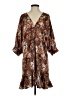 AaKaa 100% Polyester Paisley Brown Casual Dress Size S - photo 1