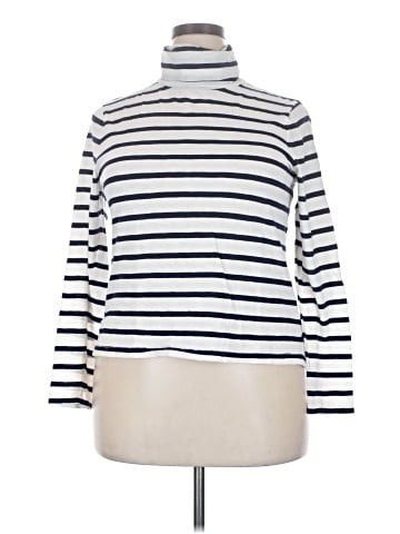 Madewell Whisper Cotton Turtleneck in Kearney Stripe (view 1)