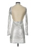 Motel 100% Polyester Metallic Silver Cocktail Dress Size S - photo 2