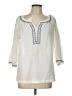 P.E.T.A.L.S 100% Cotton Ivory 3/4 Sleeve Blouse Size L - photo 1