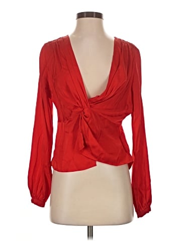 Intermix Long Sleeve Silk Top (view 1)
