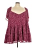 Torrid 100% Polyester Burgundy Short Sleeve Blouse Size 5X Plus (5) - photo 1