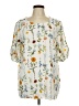 Remade White Short Sleeve Blouse Size L - photo 1