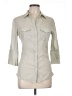 Max Studio 100% Cotton Ivory 3/4 Sleeve Button-Down Shirt Size L - photo 1