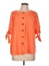 NY Collection Orange 3/4 Sleeve Blouse Size L (petite) - photo 1