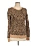 Merona 100% Cotton Animal Print Brown Pullover Sweater Size L - photo 1