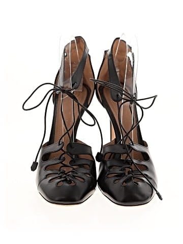 The Row Leather Lace-Up Diamond Heels (view 2)