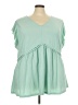 BLOOMCHIC Green Short Sleeve Blouse Size 28 - photo 1