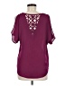 BCX 100% Polyester Burgundy Short Sleeve Blouse Size M - photo 2