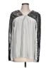 BCBGMAXAZRIA Metallic Silver Long Sleeve Blouse Size L - photo 1