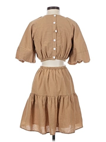 Madewell Seersucker Puff-Sleeve Cutout Mini Dress (view 2)