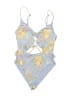 Altar'd State Floral Blue One Piece Swimsuit Size M - photo 1