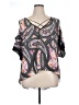 Bisou Bisou 100% Polyester Black Short Sleeve Blouse Size XL - photo 1