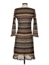 Papillon 100% Polyester Chevron-herringbone Brown Casual Dress Size S - photo 2