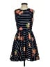Maison Jules 100% Polyester Stripes Blue Casual Dress Size S - photo 1