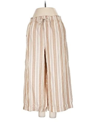 Madewell Smocked Huston Pull-On Crop Pants in Stripe (view 1)