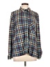 Robert Louis Plaid Blue Long Sleeve Blouse Size L - photo 1