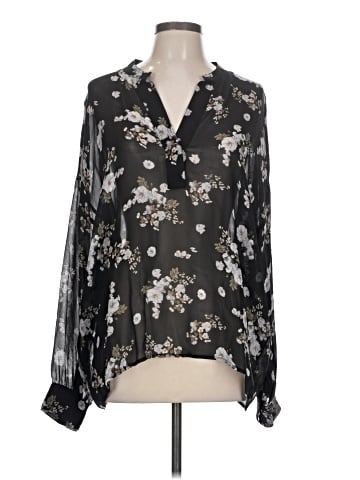 Vince. Long Sleeve Silk Top (view 1)