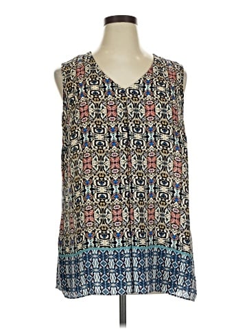 Rose + Olive Sleeveless Blouse (view 1)