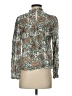 Oliphant 100% Cotton Paisley Green Long Sleeve Blouse Size S - photo 2