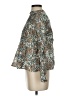 Oliphant 100% Cotton Paisley Green Long Sleeve Blouse Size S - photo 5