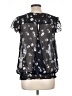 Suzy 100% Polyester Black Short Sleeve Blouse Size L - photo 2