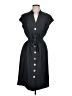 Connected Apparel Solid Black Casual Dress Size 8 - photo 1