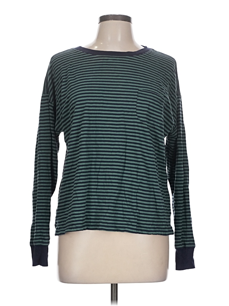 Pre-owned Free Assembly Long Sleeve T-shirt In Green