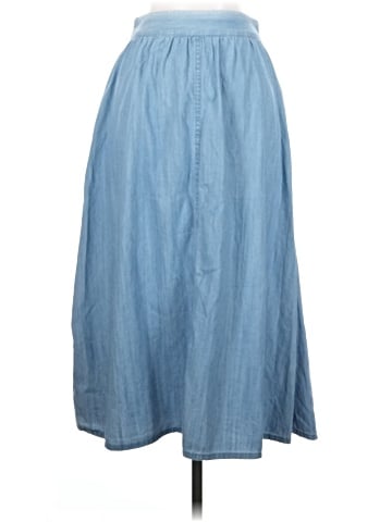 Madewell Palisade Button-Front Midi Skirt in Indigo (view 2)