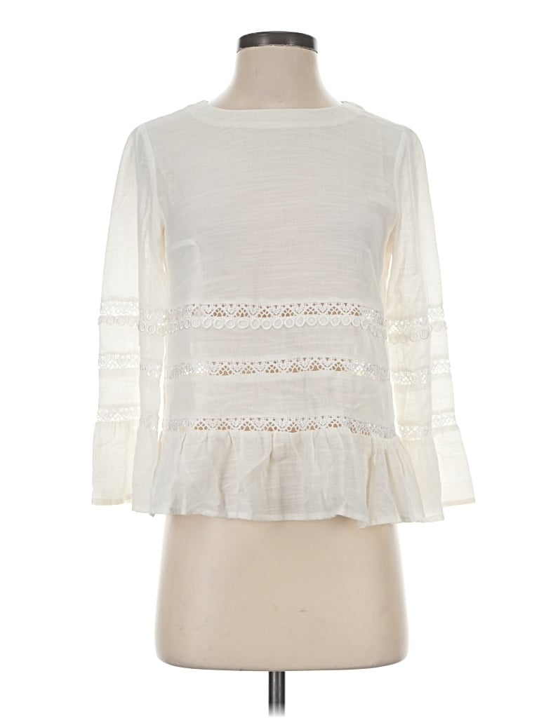 Pre-owned Gianni Bini 3/4 Sleeve T-shirt In Ivory