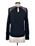 Tiny Floral Graphic Blue Long Sleeve Blouse Size XS - photo 2