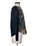Tiny Floral Graphic Blue Long Sleeve Blouse Size XS - photo 4