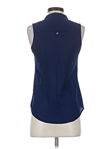 Chocolate Sleeveless Button-Down Shirt (view 2)