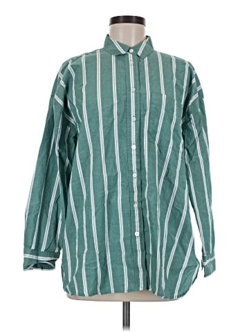 Madewell The Signature Poplin Oversized Shirt in Stripe (view 1)