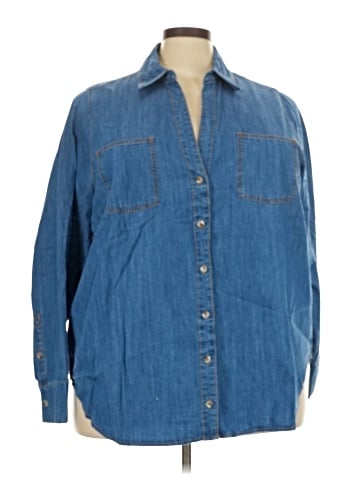 Torrid 3/4 Sleeve Button-Down Shirt (view 1)