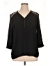 Bongo 100% Polyester Black 3/4 Sleeve Blouse Size XL - photo 1