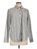 Old Navy 100% Cotton Stripes Gray Long Sleeve Button-Down Shirt Size L - photo 1