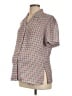 Queen B Houndstooth Brown 3/4 Sleeve Button-Down Shirt Size 12 - photo 1