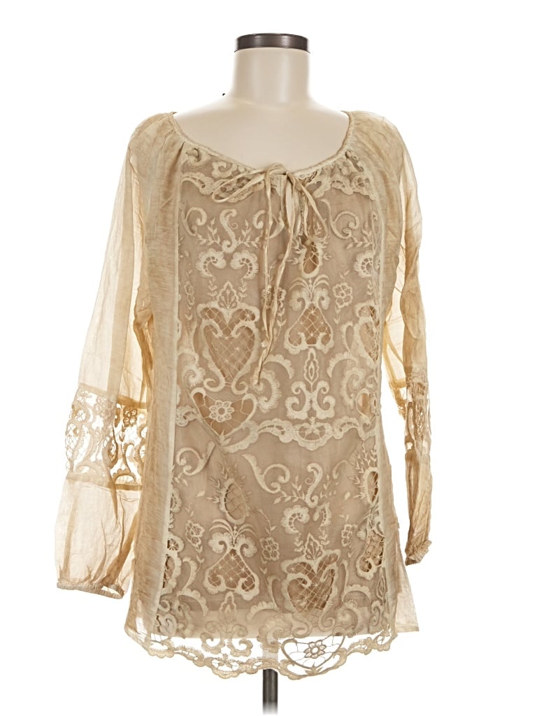 Assorted Brands Long Sleeve Blouse In Ivory