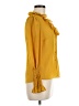 Alexis 100% Polyester Yellow Long Sleeve Blouse Size M - photo 4