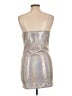 Thirty/Thirty Metallic Silver Cocktail Dress Size L - photo 2