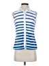 J. McLaughlin Stripes Blue Sleeveless Button-Down Shirt Size S - photo 1
