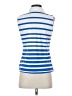 J. McLaughlin Stripes Blue Sleeveless Button-Down Shirt Size S - photo 2