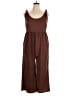 Lush Solid Brown Jumpsuit Size L - photo 1