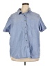 Blair 100% Cotton Blue Short Sleeve Button-Down Shirt Size 3XL - photo 1