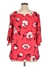 Catherines 100% Polyester Red Pink 3/4 Sleeve Blouse Size 0X - photo 2